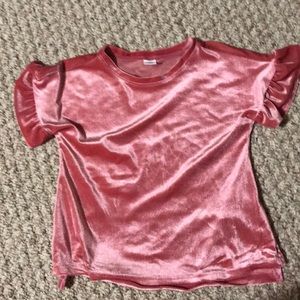 Toddler girls pink velvet top